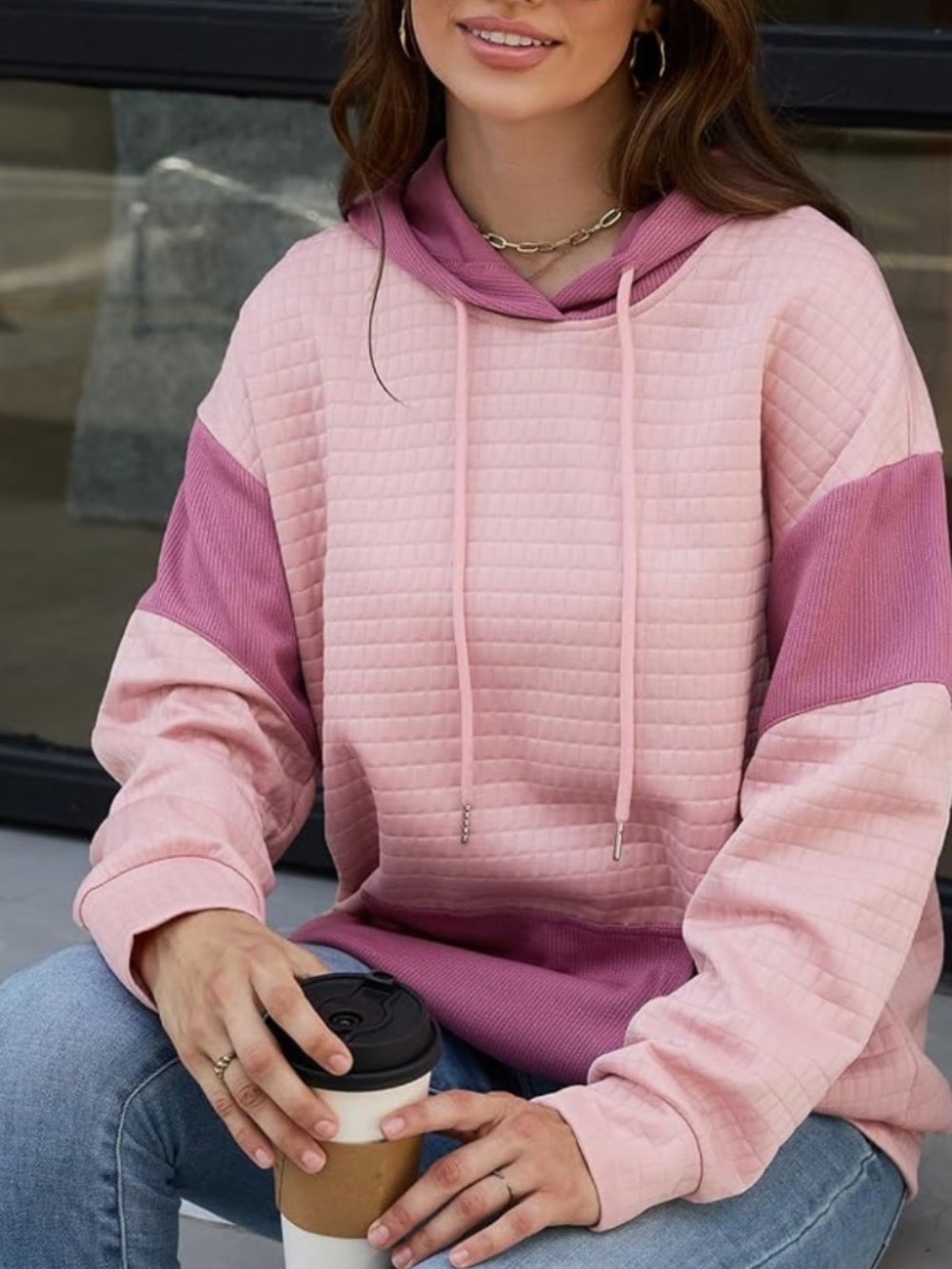 Womens comfy hooded lightweight sweatshirt